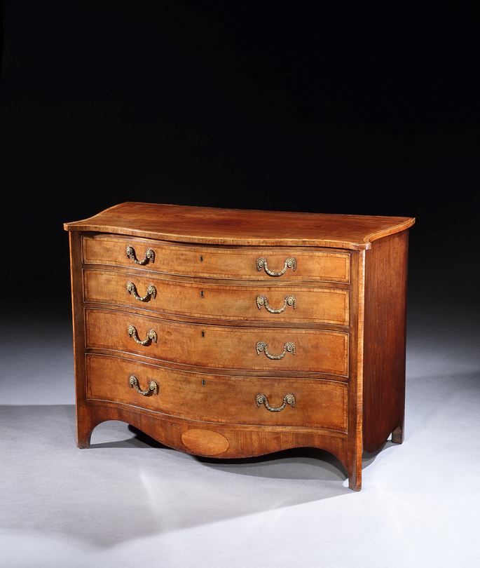 A GEORGE III SATINWOOD AND MAHOGANY CHEST OF DRAWERS | MasterArt